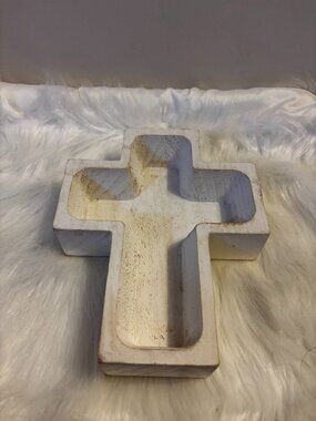 Wood Cross Decor / Tray / Candle Bowl